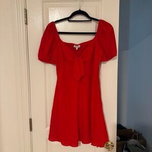 Gianni Bini Red Puff Sleeve Dress Size 6